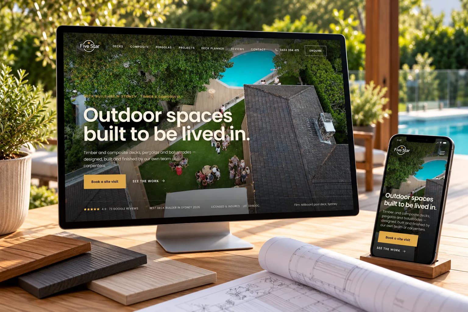 5 Star Decking website and brand presentation