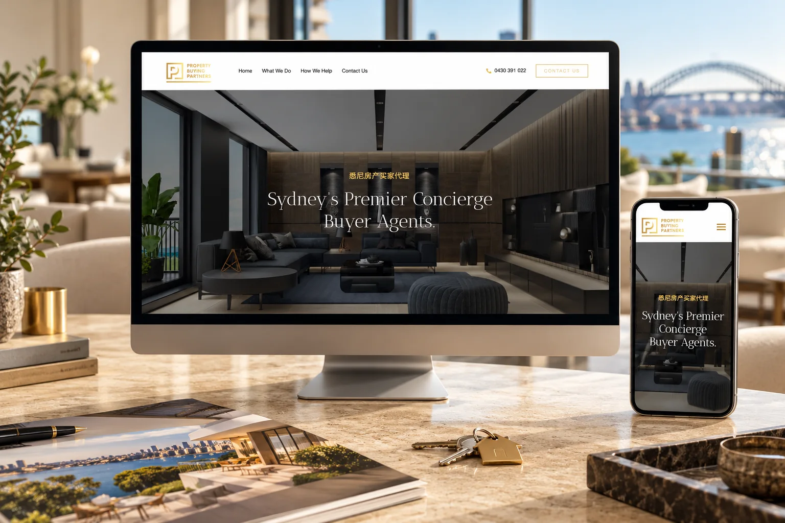Property Buying Partners website shown on desktop and mobile